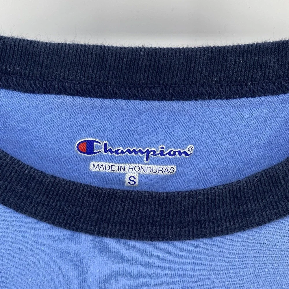 Champion Shirt Boys Small Blue Raglan Ripken‎ Stadium Baseball 3/4 Sleeve Tee